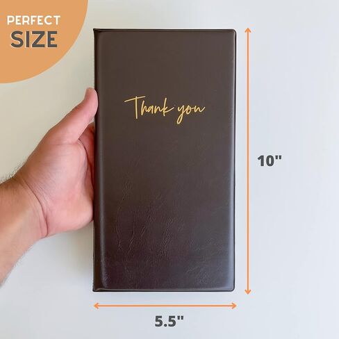 أولبيا 10 عبوات من مقدم فحص الضيوف للمطاعم، كتاب خادم بني، حامل قائمة من الجلد الصناعي للمقاهي، شكرًا لك على تقديم الفاتورة بكميات كبيرة (بني) in Kuwait