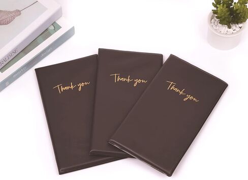 أولبيا 10 عبوات من مقدم فحص الضيوف للمطاعم، كتاب خادم بني، حامل قائمة من الجلد الصناعي للمقاهي، شكرًا لك على تقديم الفاتورة بكميات كبيرة (بني) in Kuwait