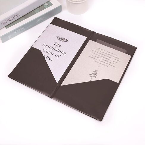 أولبيا 10 عبوات من مقدم فحص الضيوف للمطاعم، كتاب خادم بني، حامل قائمة من الجلد الصناعي للمقاهي، شكرًا لك على تقديم الفاتورة بكميات كبيرة (بني) in Kuwait