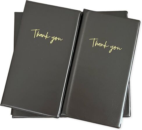 أولبيا 10 عبوات من مقدم فحص الضيوف للمطاعم، كتاب خادم بني، حامل قائمة من الجلد الصناعي للمقاهي، شكرًا لك على تقديم الفاتورة بكميات كبيرة (بني) in Kuwait