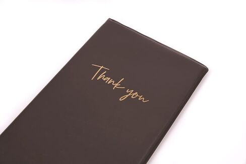 أولبيا 10 عبوات من مقدم فحص الضيوف للمطاعم، كتاب خادم بني، حامل قائمة من الجلد الصناعي للمقاهي، شكرًا لك على تقديم الفاتورة بكميات كبيرة (بني) in Kuwait