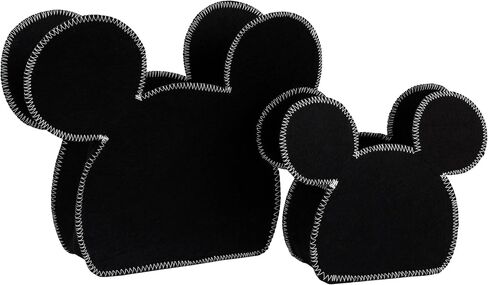 Disney Minnie Mouse Shaped Grey and Pink 2 Piece Felt Nursery Storage Caddy - 1 Large, 1 Small in Saudi Arabia