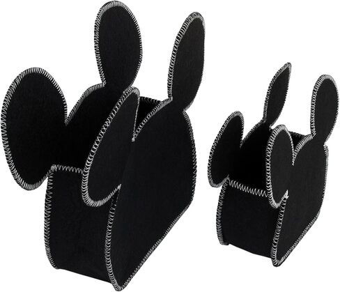 Disney Minnie Mouse Shaped Grey and Pink 2 Piece Felt Nursery Storage Caddy - 1 Large, 1 Small in Saudi Arabia