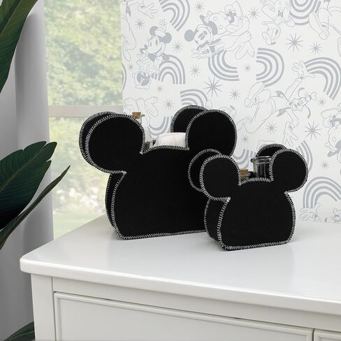 Disney Minnie Mouse Shaped Grey and Pink 2 Piece Felt Nursery Storage Caddy - 1 Large, 1 Small in Saudi Arabia