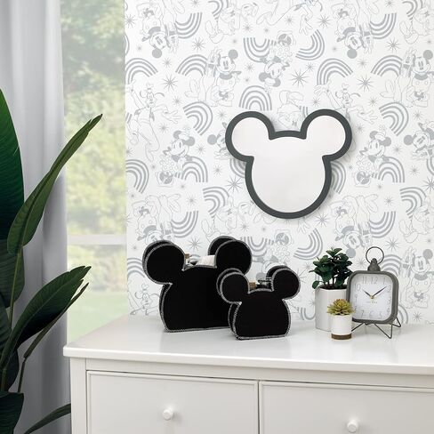 Disney Minnie Mouse Shaped Grey and Pink 2 Piece Felt Nursery Storage Caddy - 1 Large, 1 Small in Saudi Arabia