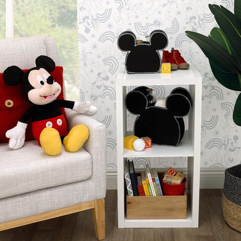 Disney Minnie Mouse Shaped Grey and Pink 2 Piece Felt Nursery Storage Caddy - 1 Large, 1 Small in Saudi Arabia