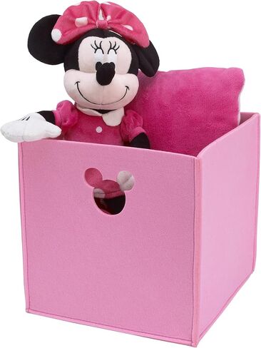 Disney Minnie Mouse Shaped Grey and Pink 2 Piece Felt Nursery Storage Caddy - 1 Large, 1 Small in Saudi Arabia
