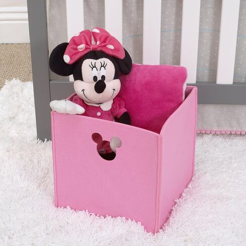 Disney Minnie Mouse Shaped Grey and Pink 2 Piece Felt Nursery Storage Caddy - 1 Large, 1 Small in Saudi Arabia