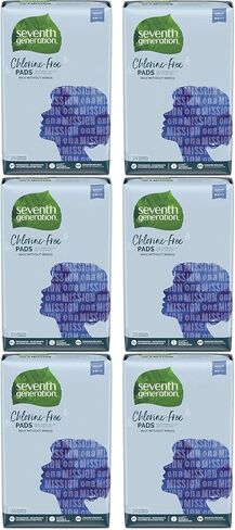 فوط ماكسي من الجيل السابع، خالية من الكلور، عادية، 24 وسادة (عبوة من 6 قطع) in Kuwait