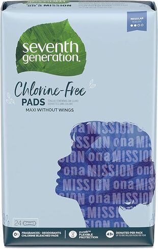 Seventh Generation Maxi Pads, Chlorine Free, Regular, 24 pads (Pack of 6) in Saudi Arabia