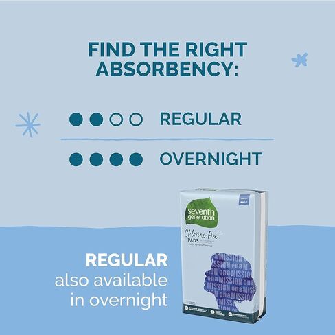 فوط ماكسي من الجيل السابع، خالية من الكلور، عادية، 24 وسادة (عبوة من 6 قطع) in Kuwait