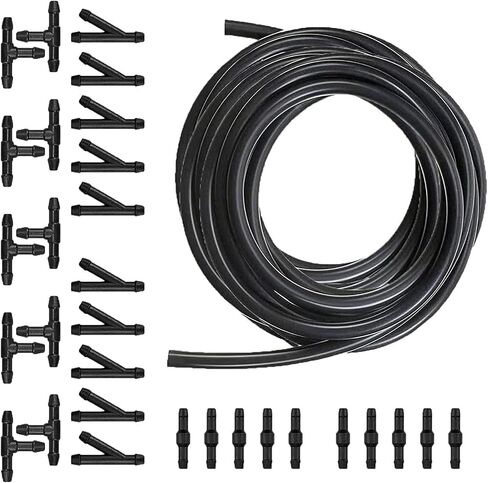 UGSHY 13Ft Car Windshield Washer Hose Kit, Universal Washer Fluid Hose with 30 Hose Connectors, Suitable for Most Car Windshield Fluid Tubing (Black) in Saudi Arabia