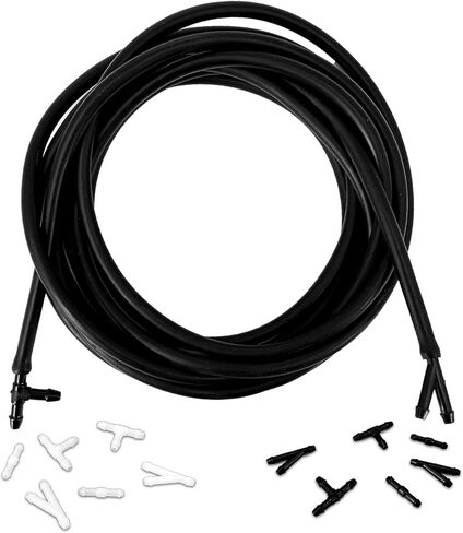 مجموعة خرطوم غسيل الزجاج الأمامي من جيستيلي، خرطوم سائل غسيل بطول 4 أمتار مع 12 قطعة من موصلات خرطوم متوافقة مع معظم ملحقات السيارات العالمية لفوهة غسيل الزجاج الأمامي للسيارة in Kuwait