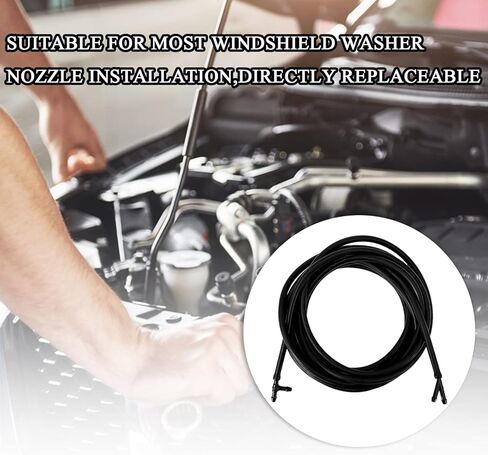 مجموعة خرطوم غسيل الزجاج الأمامي من جيستيلي، خرطوم سائل غسيل بطول 4 أمتار مع 12 قطعة من موصلات خرطوم متوافقة مع معظم ملحقات السيارات العالمية لفوهة غسيل الزجاج الأمامي للسيارة in Kuwait