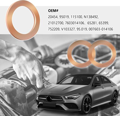 15 قطعة M14 سدادة تصريف الزيت حشية سحق غسالة، استبدال غسالة سدادة تصريف الزيت OEM #007603-014106،7603014106، حشية تفاضلية لحالة النقل متوافقة مع مرسيدس CLA GLC SLK in Saudi Arabia