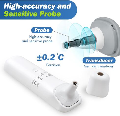ميزان حرارة الطفل ELERA - مقياس حرارة الأذن للأطفال والرضع والبالغين، دقة رقمية مع قياس سريع في ثانية واحدة، تصميم 4 في 1 بدون تلامس مع وظيفة الذاكرة in Kuwait
