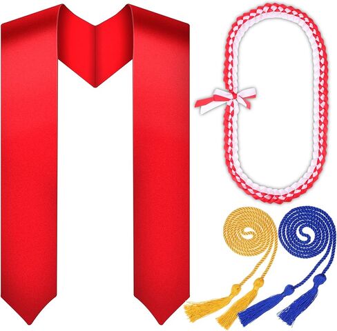 Funnysoft 60 بوصة التخرج سرق وشاح 2024 شريط التخرج Lei قلادة و2 قطعة التخرج الشرف شرابات الحبال فئة لعام 2024 هدية حفل التخرج in Kuwait