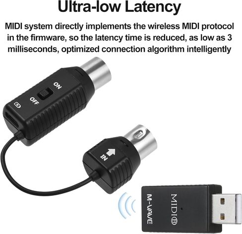 Sunydog MS1 Mini Wireless MIDI Adapter,Transmission System MIDI System MIDI Wireless Adapter Plug and Play Support for Devices with MIDI Interface in Saudi Arabia