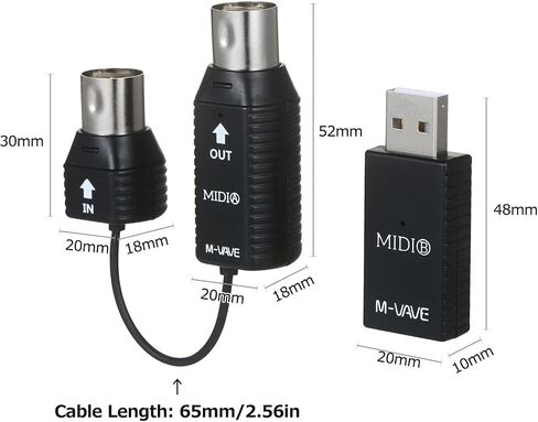 Sunydog MS1 Mini Wireless MIDI Adapter,Transmission System MIDI System MIDI Wireless Adapter Plug and Play Support for Devices with MIDI Interface in Saudi Arabia