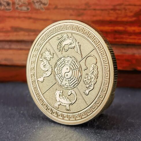 Chinese Ancient Mythical Creatures Lucky Coin - Perfect for Good Fortune, Prosperity & Lottery Ticket Scratcher Tool - White Tiger in Saudi Arabia