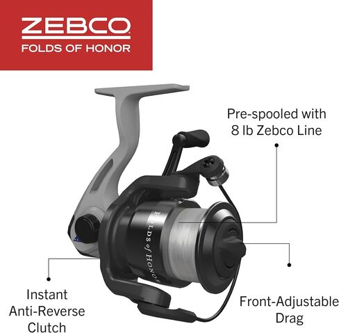 Zebco Folds of Honor Spinning Reel and 2-Piece Fishing Rod Combo in Kuwait