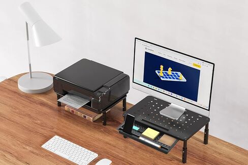 Zimilar Monitor Stand Riser with Drawer - 3 Height Adjustable Monitor Stand with Unique Star Mesh, Metal Monitor Riser for Computer Laptop Notebook Printer in Kuwait