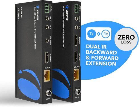 OREI UltraHD HDMI Extender 4K 18G HDBaseT Over Single CAT5e/CAT6 Cable 4K @ 60Hz Upto 230FT with IR Remote 1080P Upto 330 Ft - Power Over Cable - Zero Latency Black in Saudi Arabia
