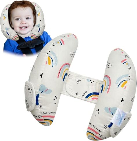 مسند رأس للأطفال من DEEZOMO أثناء السفر ودعم رقبة الرأس - مسند رأس للأطفال على شكل حرف U لمقعد السيارة، مسند رأس للأطفال قابل للتعديل أثناء السفر لحماية الرأس in Kuwait