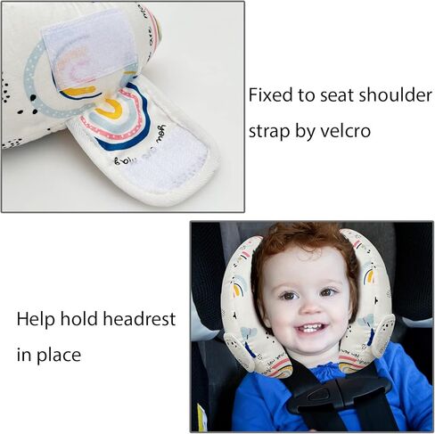 مسند رأس للأطفال من DEEZOMO أثناء السفر ودعم رقبة الرأس - مسند رأس للأطفال على شكل حرف U لمقعد السيارة، مسند رأس للأطفال قابل للتعديل أثناء السفر لحماية الرأس in Kuwait