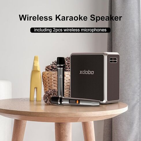 XDOBO 140W Portable Bluetooth Speaker, Wireless Speaker with 2 pcs mirophones for Adult Kid, 3 EQ Modes, Deep Bass, Speakers for Home Theater Party Outdoor Stage Live in Saudi Arabia