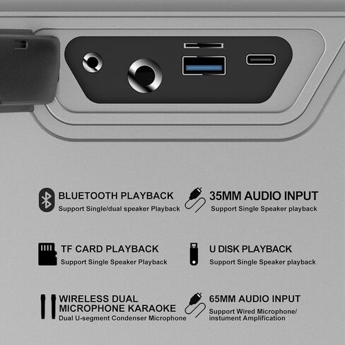 XDOBO 140W Portable Bluetooth Speaker, Wireless Speaker with 2 pcs mirophones for Adult Kid, 3 EQ Modes, Deep Bass, Speakers for Home Theater Party Outdoor Stage Live in Saudi Arabia
