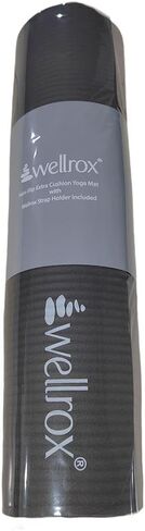 سجادة اليوجا الإسفنجية من WellRox مع حزام لسهولة الحمل - سجادة تمرين خفيفة الوزن ومضادة للانزلاق للبيلاتيس واليوجا الساخنة والتمدد والتأمل وتمارين صالة الألعاب الرياضية - 72 بوصة × 24 بوصة × 0.4 بوصة in Kuwait