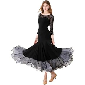 Women's Ballroom Dance Dress Lace Modern Dance Dress Latin Salsa Ballroom Ballroom Dance Competition in Saudi Arabia