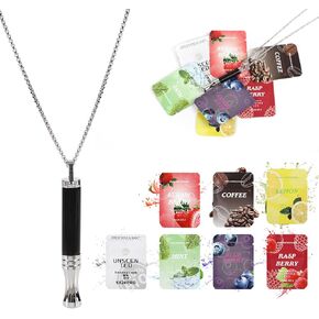 Breathe Free Necklace | Smoke-Free Breathing Aid with 7 Flavored Cartridges for Relaxation, Mindfulness, and Oral Comfort | Reusable Sensory Device for Calm and Focus in Saudi Arabia