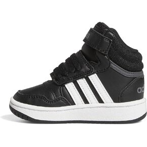 adidas Hoops 3.0 Mid Basketball Shoe, White/White/Grey, 2.5 US Unisex Little Kid in Kuwait