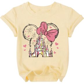 Magical Shirts for Girls Cute Graphic Tshirts Kids Family Vacation Tees Holiday Casual Short Sleeve Tops in Kuwait