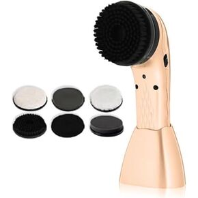 Multifunctional Electric Shoe Polisher Kit - Automatic Shine Machine with 6 Brush Heads for Leather Shoes, Bags, Car Seats, Sofas - Quick & Easy Cleaning Solution for Perfect Shine in Kuwait