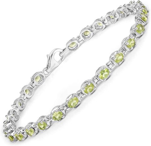 Huang and Co. Genuine Morganite, Amethyst, Garnet, Peridot, Tanzanite, Blue Topaz, Opal Gemstone Birthstone Tennis Bracelet 925 Sterling Silver Rhodium Plated Jewelry Birthday Gifts For Women in Saudi Arabia