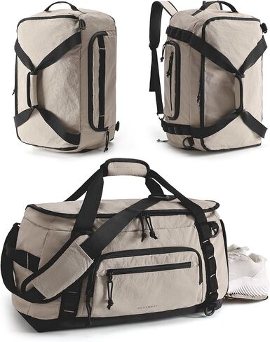 BAGSMART 4-IN-1 Gym Bag for Women,TSA Lightweight Duffle Bag for Travel with Shoe Compartment & Wet Pocket, 30L Carry On Weekender Bags for Women,Water Resistant Travel Duffel Backpack,Camel in Saudi Arabia