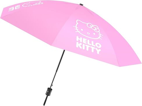 Hello Kitty Travel Umbrella – Compact Folding Pink Umbrella, 43″ (3.58 ft) Canopy, Easy Open & Close, Lightweight & Portable, Official Sanrio Gift for Kids, Teens & Adults in Saudi Arabia