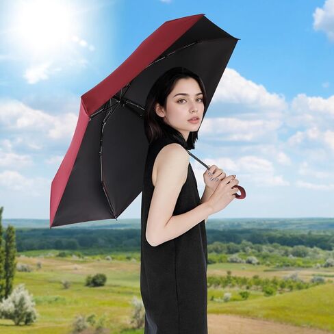 Lightweight Travel Umbrella with Cute Handle Design,Windproof and Rainproof Manual Folding for Women Daily Use in Saudi Arabia