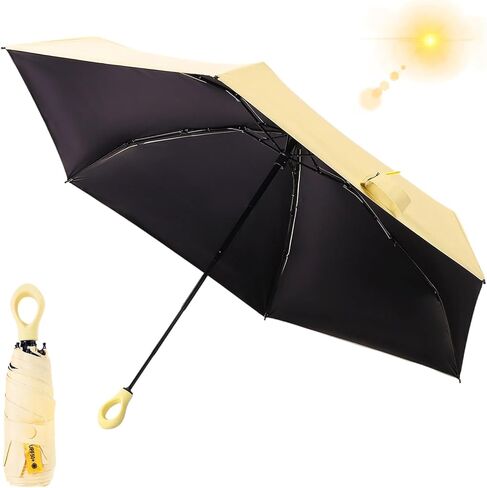 Lightweight Travel Umbrella with Cute Handle Design,Windproof and Rainproof Manual Folding for Women Daily Use in Saudi Arabia