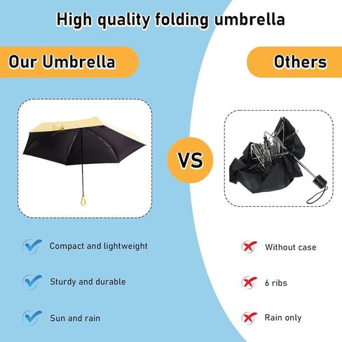 Lightweight Travel Umbrella with Cute Handle Design,Windproof and Rainproof Manual Folding for Women Daily Use in Saudi Arabia