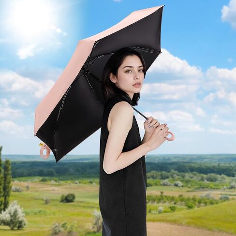 Lightweight Travel Umbrella with Cute Handle Design,Windproof and Rainproof Manual Folding for Women Daily Use in Saudi Arabia