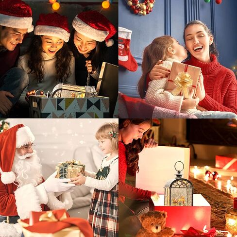 Christmas Snow Globe Lantern, Vintage Window-Style Water Lantern with Music, Glitter Swirl & 6H Timer, Santa Sleigh Scene, USB or Battery Powered Holiday Décor in Saudi Arabia