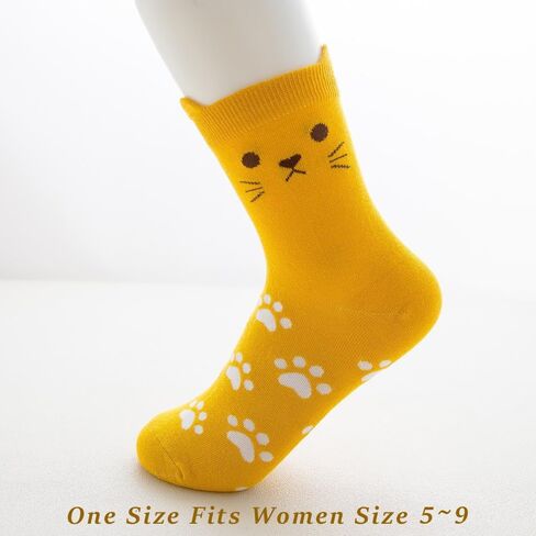 Women’s Cat Crew Socks Cute Animal Novelty Socks Funny Ear Claw Paw Gifts for Lovers Birthday Stocking School Girl Daily Sock in Saudi Arabia