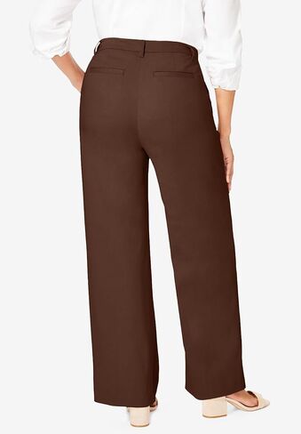 Jessica London Women's Plus Size Stretch Cotton Chino Wide-Leg Trouser in Saudi Arabia
