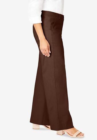 Jessica London Women's Plus Size Stretch Cotton Chino Wide-Leg Trouser in Saudi Arabia