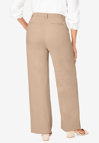 Jessica London Women's Plus Size Stretch Cotton Chino Wide-Leg Trouser in Saudi Arabia