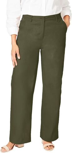 Jessica London Women's Plus Size Stretch Cotton Chino Wide-Leg Trouser in Saudi Arabia
